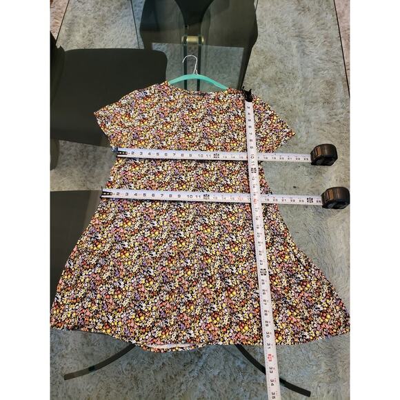 LOFT Petites Dress Women MP Multicolor Floral Short Sleeve Drop Waist Viscose - Picture 7 of 10